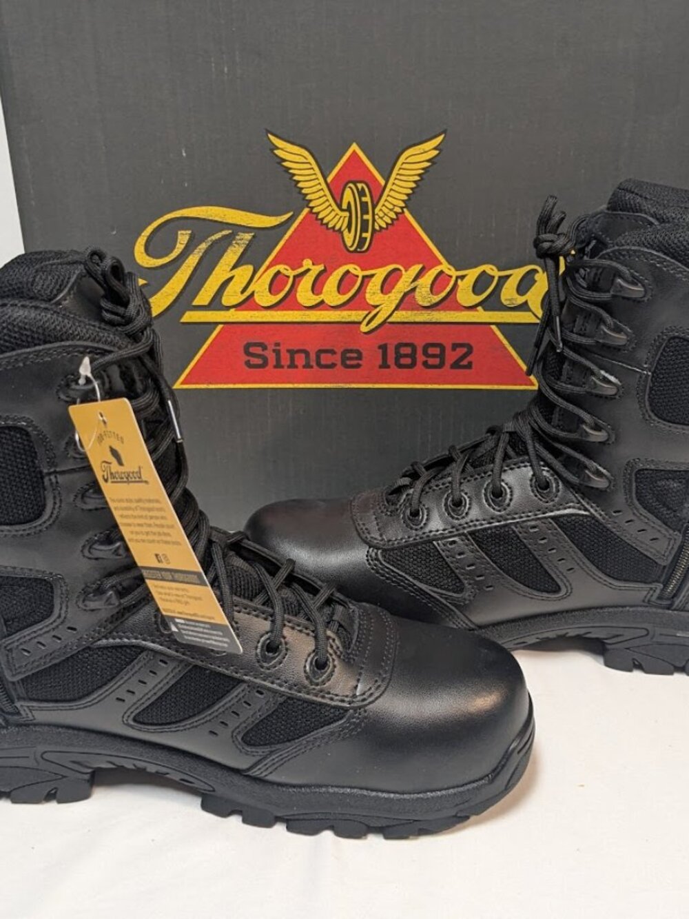 NWT Thorogood Mens 9M 804‑6191 Waterproof Composite Toe Tactical Side Zip Boots - Picture 6 of 12
